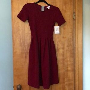 NWT LulaRoe XS Amelia dress red
